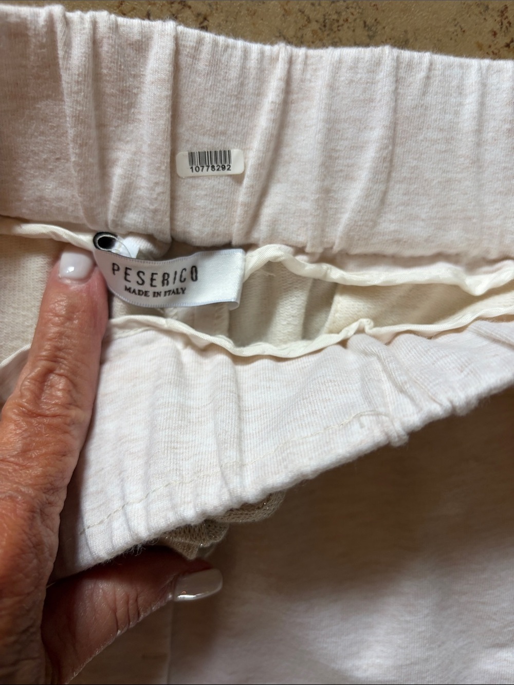 Peserico Off-White Elastic Waist Knit pant